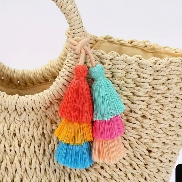 Colorful Tassel Keychain Accessory Choose From PURPLE OR MULTICOLOR - Picture 7 of 8